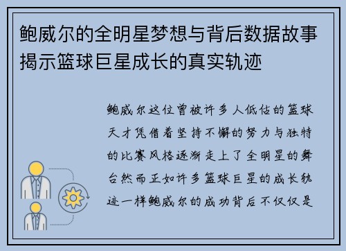 鲍威尔的全明星梦想与背后数据故事揭示篮球巨星成长的真实轨迹